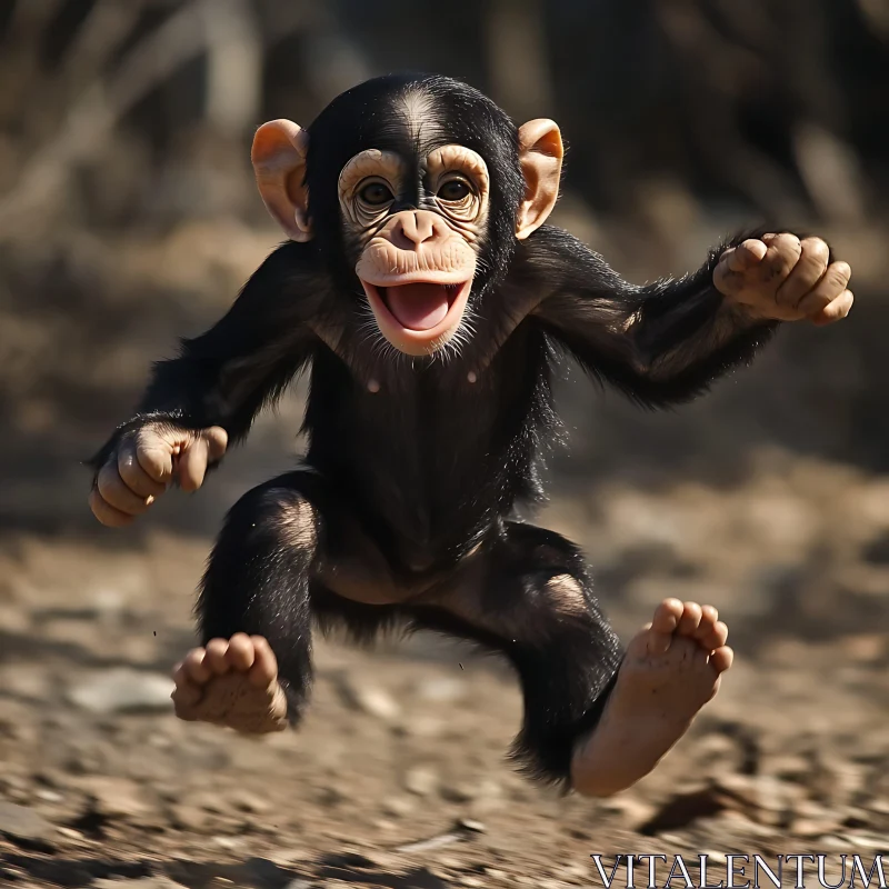 Joyful Chimpanzee in Action