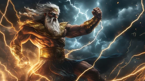 Mythological Deity with Lightning
