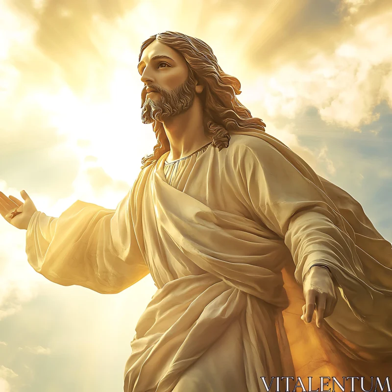 Spiritual Icon with Radiant Heavenly Glow Spiritual Icon with Radiant Heavenly Glow