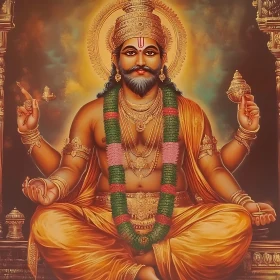 Ornate Painting of a Hindu God