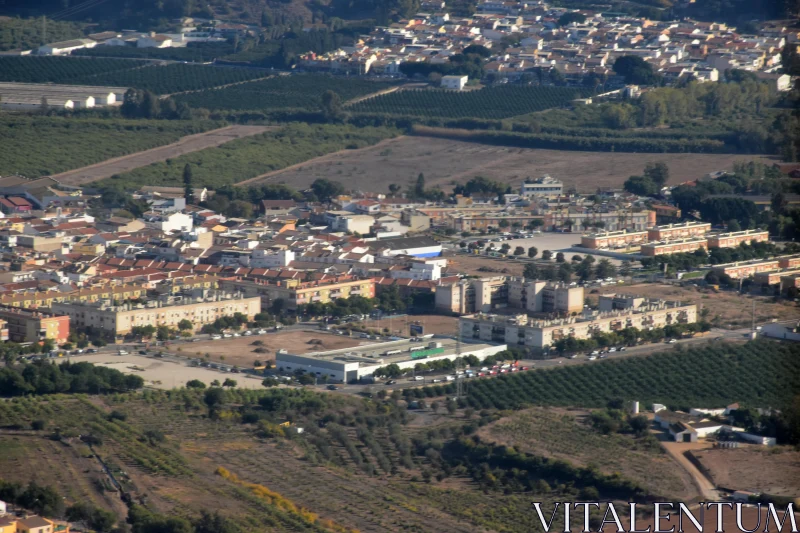 Aerial Village Landscape Free Stock Photo