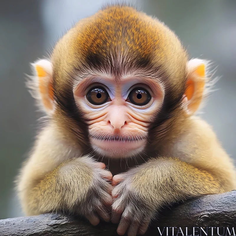 AI ART Expressive Eyes of a Baby Monkey