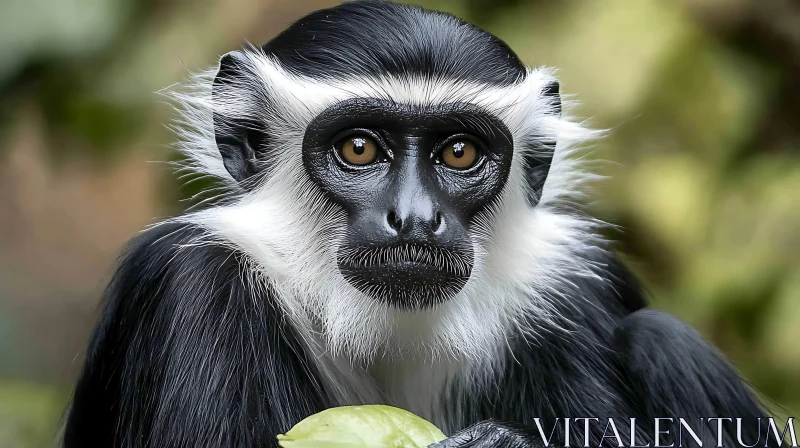 AI ART Exquisite Portrait of a Black and White Monkey