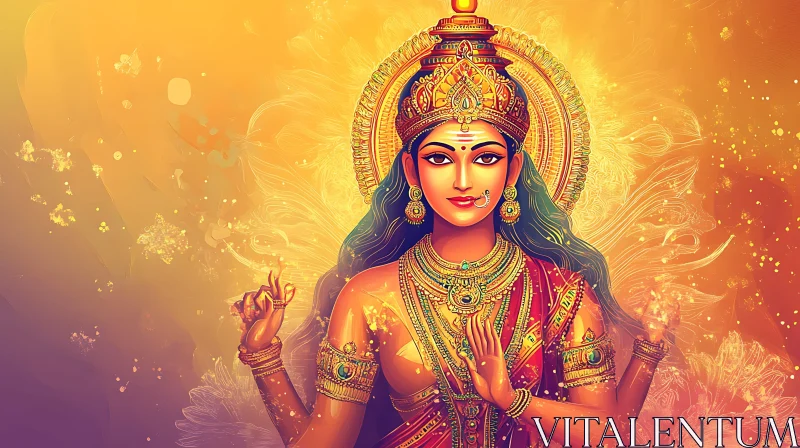 AI ART Divine Hindu Goddess in Traditional Attire