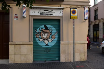 Street Art of Barber with Scissors