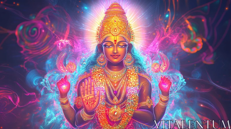 Divine Hindu God in Radiant Colors AI Image