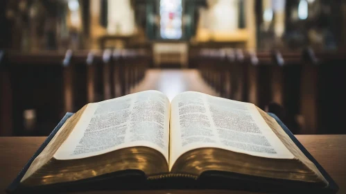 Bible in Church Sanctuary