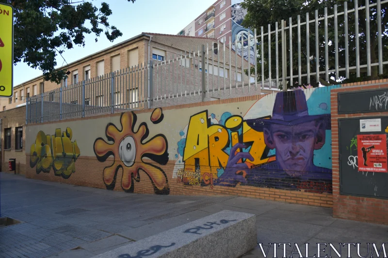 PHOTO Vibrant Graffiti on Urban Wall