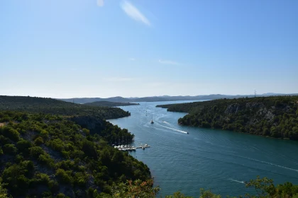 Panoramic View of a Serene Waterway