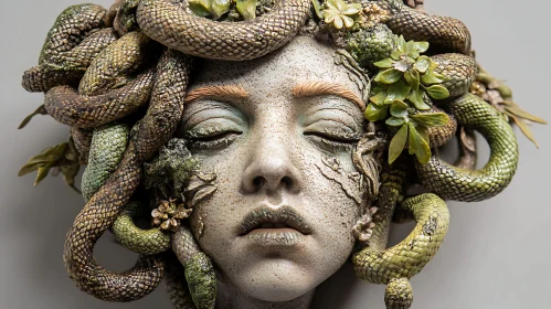 Medusa Sculpture with Realistic Details