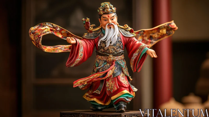 AI ART Elaborate Traditional Sculpture with Ornate Costume