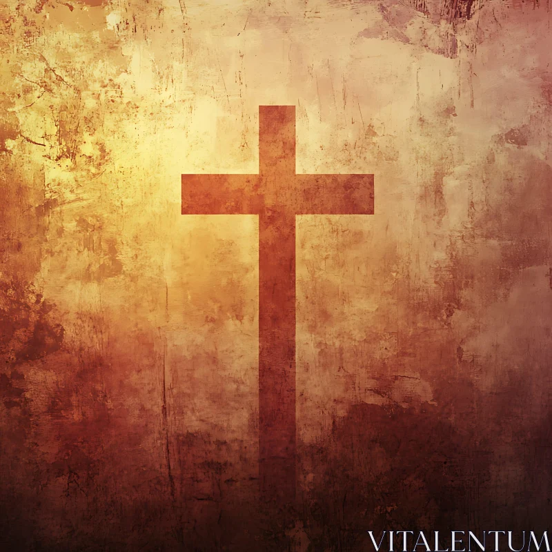 Textured Religious Cross AI Image