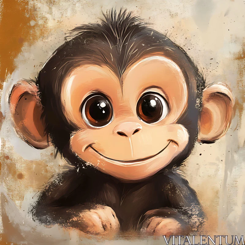 AI ART Adorable Monkey Art with a Warm Smile