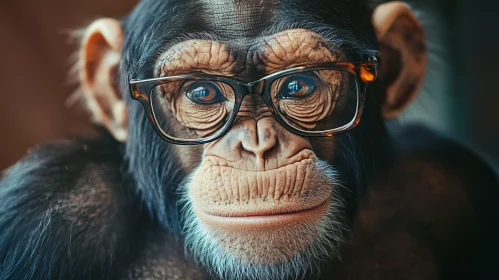 Monkey with Glasses Close-Up