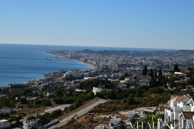 PHOTO Scenic Urban Coastline with Mediterranean Sea