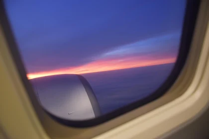 Sunset from Airplane Window