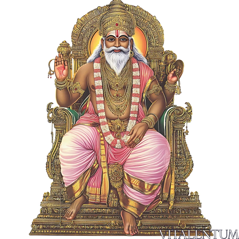 Sacred Hindu Deity Illustration AI Image