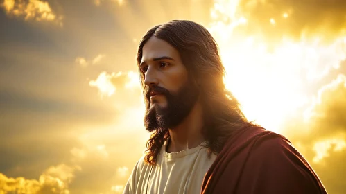 Divine Jesus in Radiant Sunlight