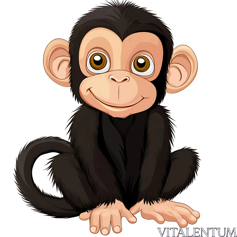 AI ART Adorable Cartoon Monkey Artwork