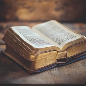 Vintage Book on Wooden Surface