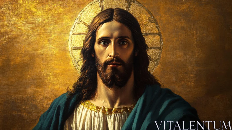 Religious Painting of Jesus Christ AI Image