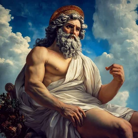 Majestic Greek Deity in Classical Artwork