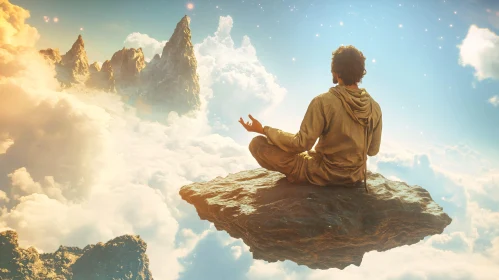 Floating Meditation Over Clouds