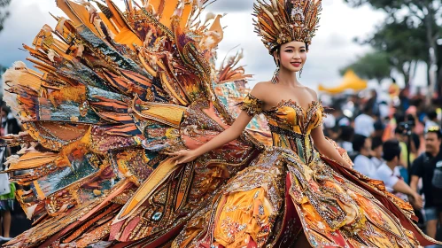 Grand Festival Attire with Ornate Dress