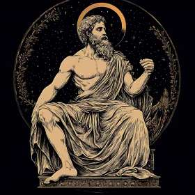 Artistic Depiction of a Mythological God