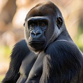 Gorilla Close-Up Portrait in Natural Habitat