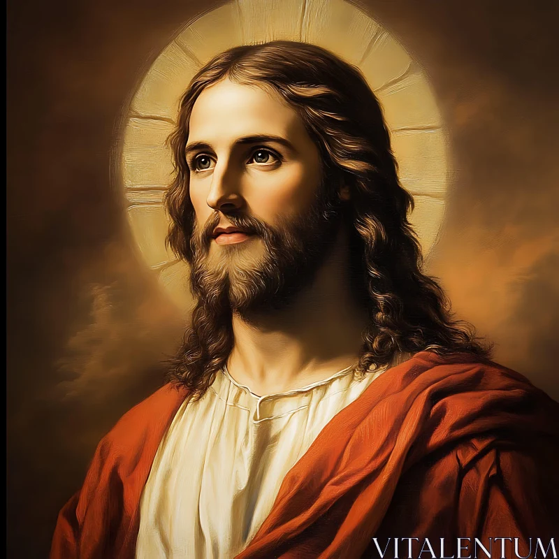 Serene Portrait with Radiant Halo