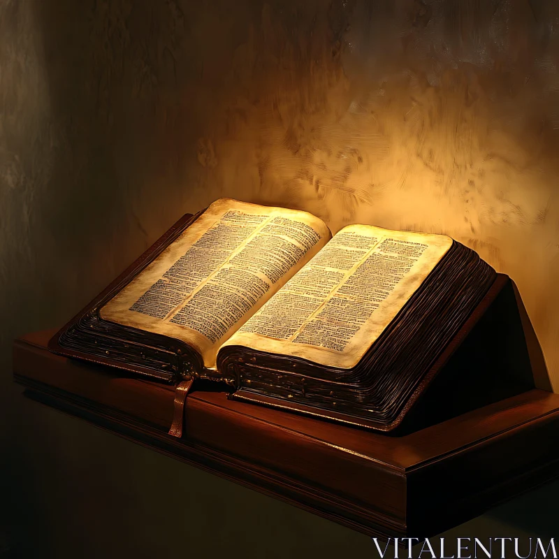 Illuminated Historical Book on Stand Illuminated Historical Book on Stand