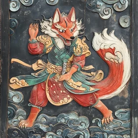 Traditional Mythical Fox Sculpture