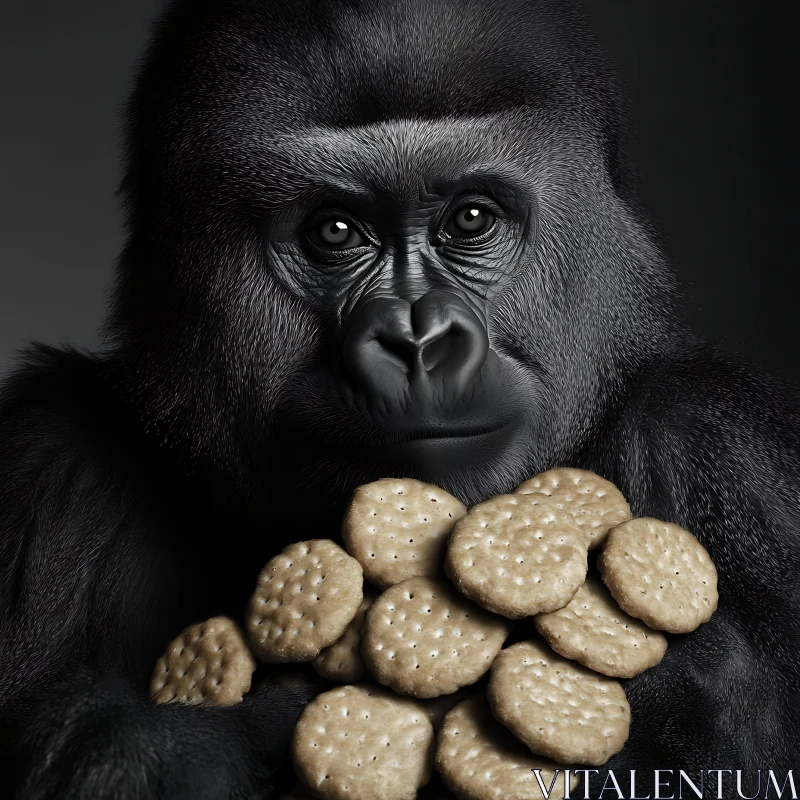 Gorilla with Cookies AI Image