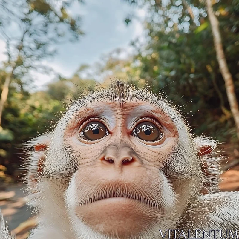 Expressive Monkey in Natural Habitat AI Image