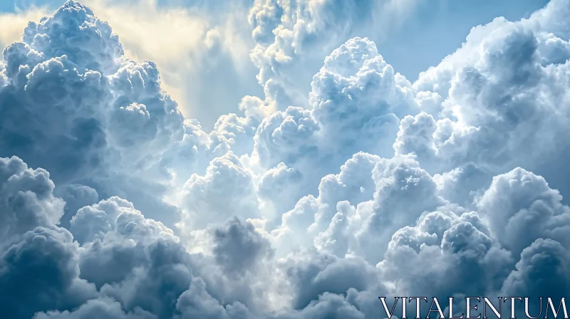 Majestic Towering Clouds in a Serene Sky AI Image