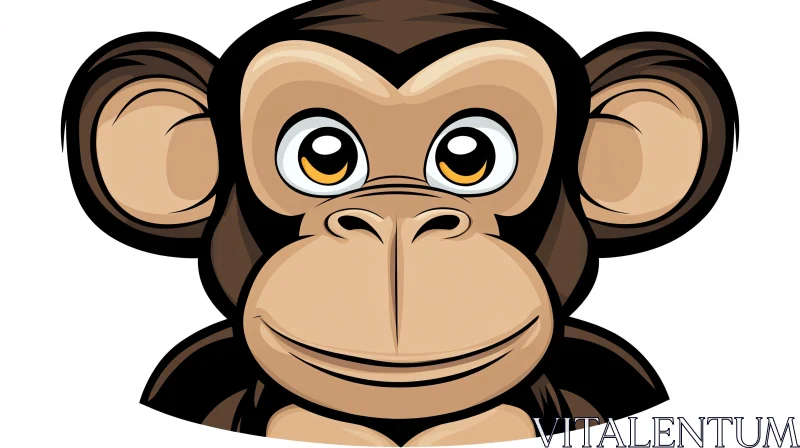 AI ART Playful Monkey Face Cartoon Art