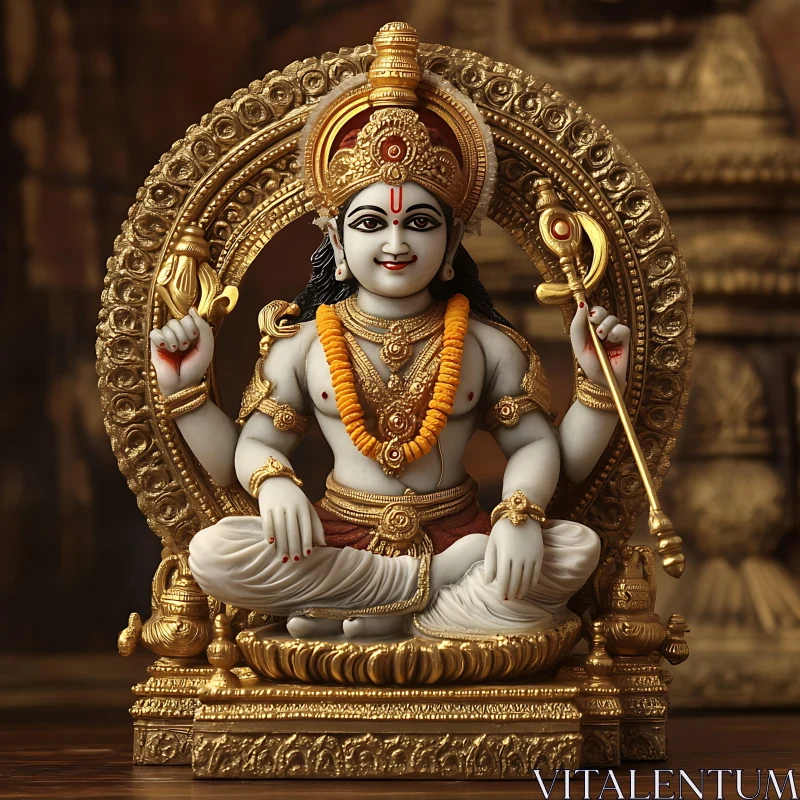 Intricate Hindu Deity Statue AI Image