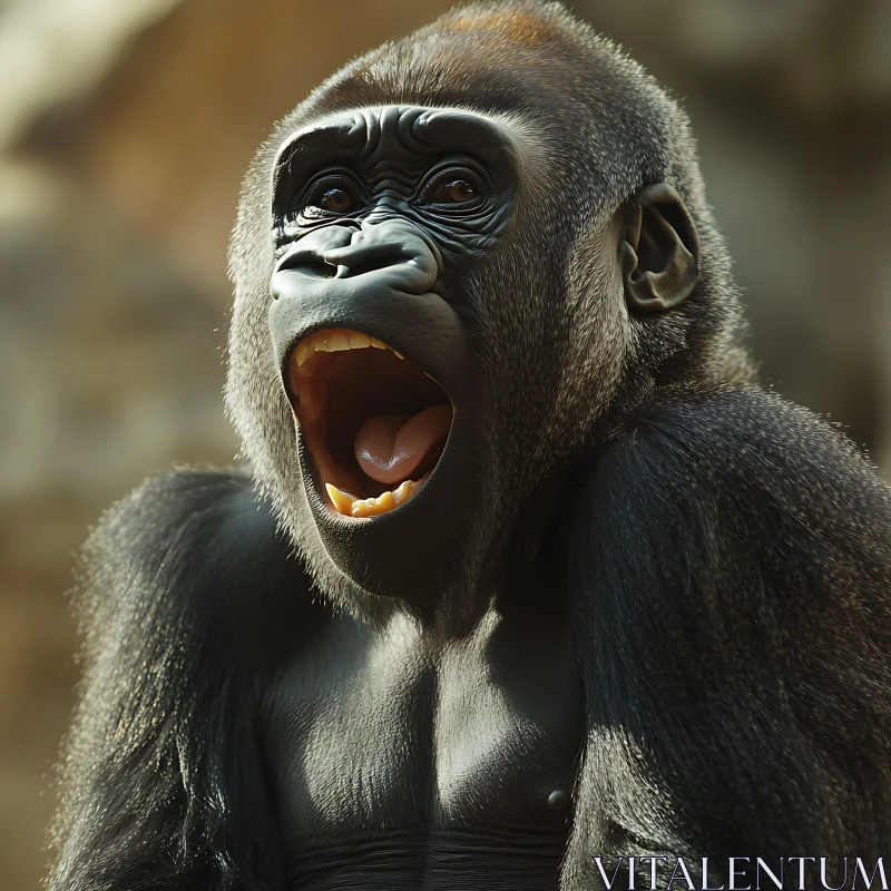 AI ART Expressive Gorilla in Natural Habitat