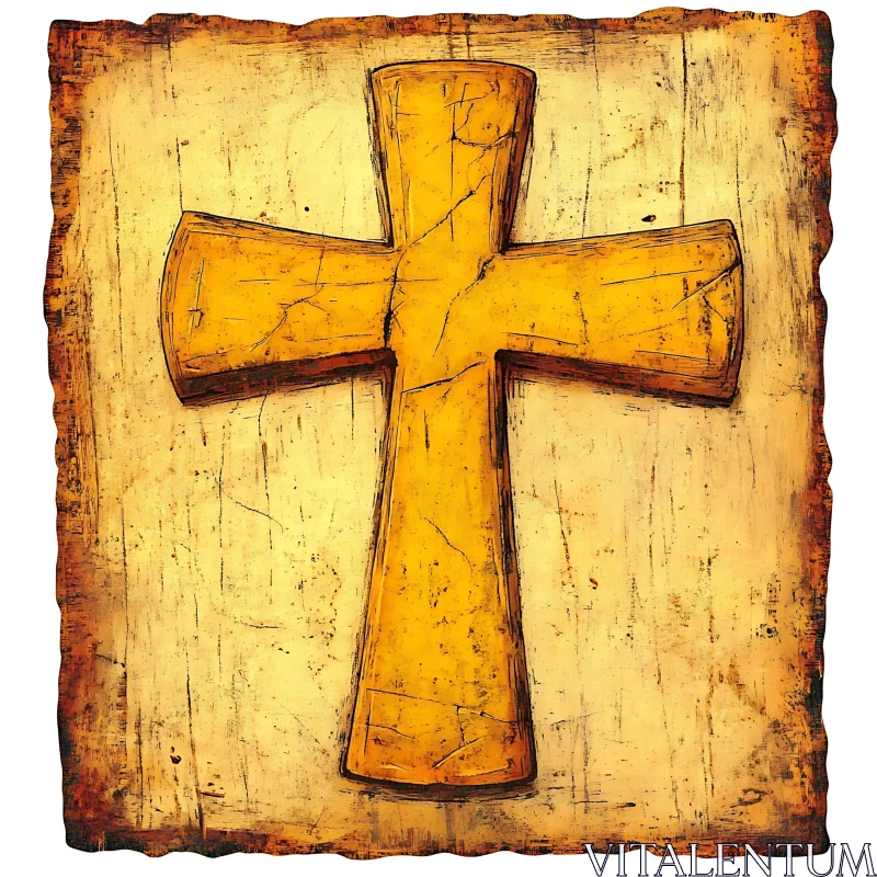 AI ART Vintage Cross Abstract Art