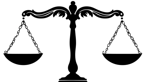 Illustration of Balanced Scales of Justice