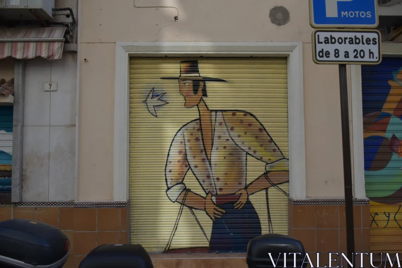 PHOTO Colorful Garage Door Art in Spain