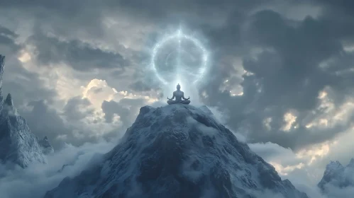 Mystical Meditation on a Mountain Summit