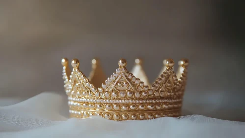 Gold Crown on Sheer Fabric