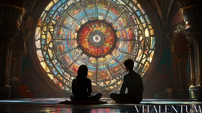 AI ART Cathedral Meditation in Colorful Light