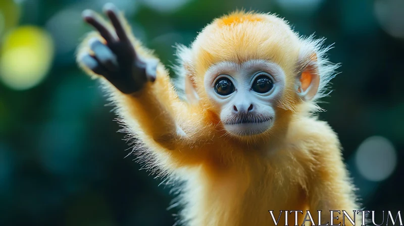 AI ART Adorable Golden Monkey Reaching Out