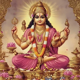 Hindu Goddess in Ornate Traditional Art