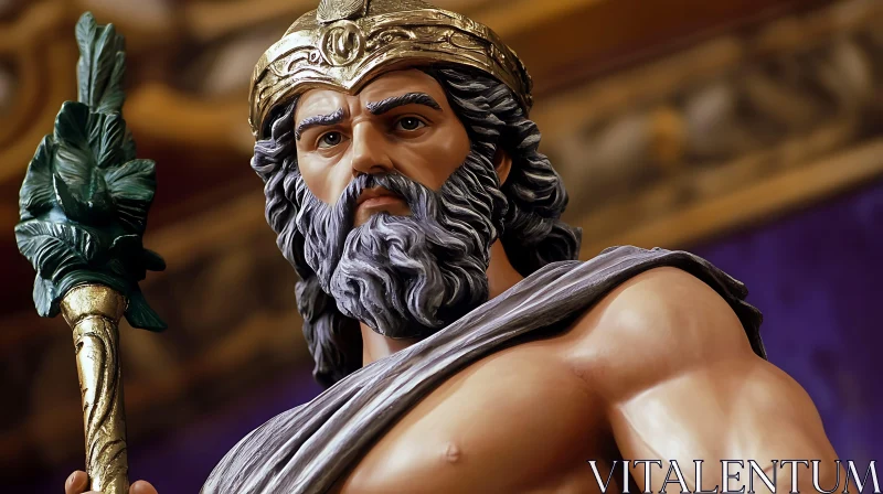 Ancient Greek God Statue AI Image