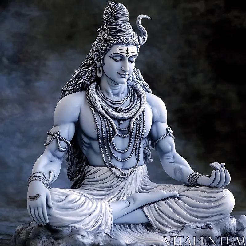 Serene Meditative Ancient Figure AI Image