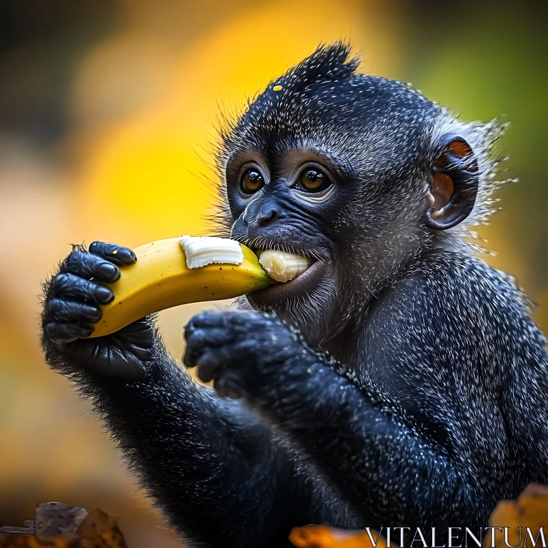 AI ART Intricate Details of a Monkey Enjoying a Banana